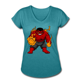 Character #69 Women's Tri-Blend V-Neck T-Shirt - heather turquoise