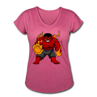 Character #69 Women's Tri-Blend V-Neck T-Shirt - heather raspberry