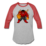 Character #69 Baseball T-Shirt - heather gray/red