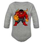 Character #69 Organic Long Sleeve Baby Bodysuit - heather gray