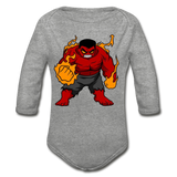 Character #69 Organic Long Sleeve Baby Bodysuit - heather gray
