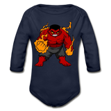 Character #69 Organic Long Sleeve Baby Bodysuit - dark navy