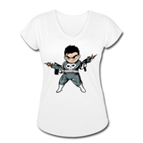 Character #70 Women's Tri-Blend V-Neck T-Shirt - white