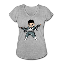 Character #70 Women's Tri-Blend V-Neck T-Shirt - heather gray