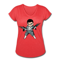 Character #70 Women's Tri-Blend V-Neck T-Shirt - heather red