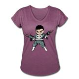 Character #70 Women's Tri-Blend V-Neck T-Shirt - heather plum