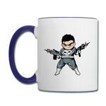 Character #70 Contrast Coffee Mug - white/cobalt blue