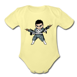 Character #70 Organic Short Sleeve Baby Bodysuit - washed yellow
