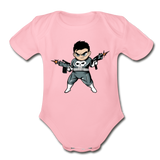 Character #70 Organic Short Sleeve Baby Bodysuit - light pink