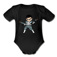 Character #70 Organic Short Sleeve Baby Bodysuit - black