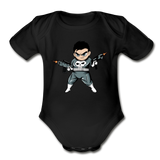 Character #70 Organic Short Sleeve Baby Bodysuit - black