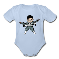 Character #70 Organic Short Sleeve Baby Bodysuit - sky
