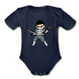 Character #70 Organic Short Sleeve Baby Bodysuit - dark navy