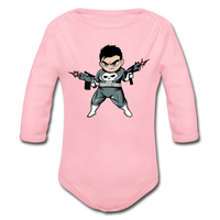 Character #70 Organic Long Sleeve Baby Bodysuit - light pink