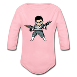 Character #70 Organic Long Sleeve Baby Bodysuit - light pink
