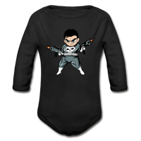 Character #70 Organic Long Sleeve Baby Bodysuit - black