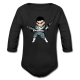 Character #70 Organic Long Sleeve Baby Bodysuit - black
