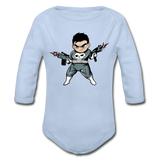 Character #70 Organic Long Sleeve Baby Bodysuit - sky