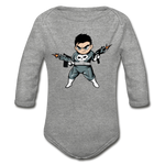 Character #70 Organic Long Sleeve Baby Bodysuit - heather gray
