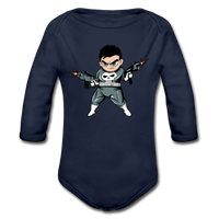 Character #70 Organic Long Sleeve Baby Bodysuit - dark navy