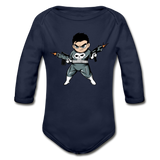 Character #70 Organic Long Sleeve Baby Bodysuit - dark navy