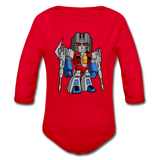 Character #71 Organic Long Sleeve Baby Bodysuit - red