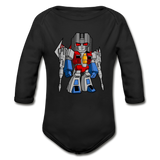 Character #71 Organic Long Sleeve Baby Bodysuit - black