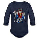Character #71 Organic Long Sleeve Baby Bodysuit - dark navy