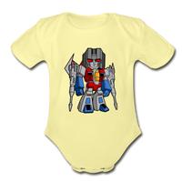 Character #71 Organic Short Sleeve Baby Bodysuit - washed yellow