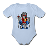 Character #71 Organic Short Sleeve Baby Bodysuit - sky