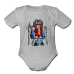 Character #71 Organic Short Sleeve Baby Bodysuit - heather gray