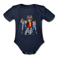 Character #71 Organic Short Sleeve Baby Bodysuit - dark navy