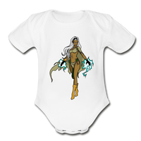 Character #72 Organic Short Sleeve Baby Bodysuit - white