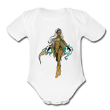 Character #72 Organic Short Sleeve Baby Bodysuit - white