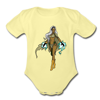 Character #72 Organic Short Sleeve Baby Bodysuit - washed yellow
