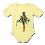Character #72 Organic Short Sleeve Baby Bodysuit - washed yellow