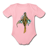 Character #72 Organic Short Sleeve Baby Bodysuit - light pink