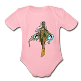 Character #72 Organic Short Sleeve Baby Bodysuit - light pink