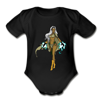Character #72 Organic Short Sleeve Baby Bodysuit - black