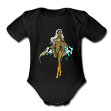 Character #72 Organic Short Sleeve Baby Bodysuit - black