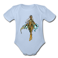 Character #72 Organic Short Sleeve Baby Bodysuit - sky