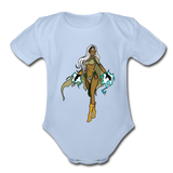 Character #72 Organic Short Sleeve Baby Bodysuit - sky