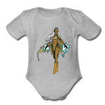 Character #72 Organic Short Sleeve Baby Bodysuit - heather gray