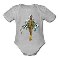 Character #72 Organic Short Sleeve Baby Bodysuit - heather gray