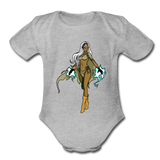 Character #72 Organic Short Sleeve Baby Bodysuit - heather gray