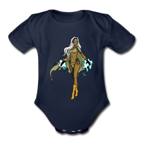 Character #72 Organic Short Sleeve Baby Bodysuit - dark navy