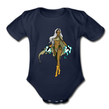Character #72 Organic Short Sleeve Baby Bodysuit - dark navy