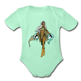 Character #72 Organic Short Sleeve Baby Bodysuit - light mint