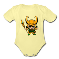 Character #73 Organic Short Sleeve Baby Bodysuit - washed yellow