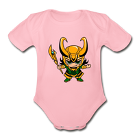 Character #73 Organic Short Sleeve Baby Bodysuit - light pink
